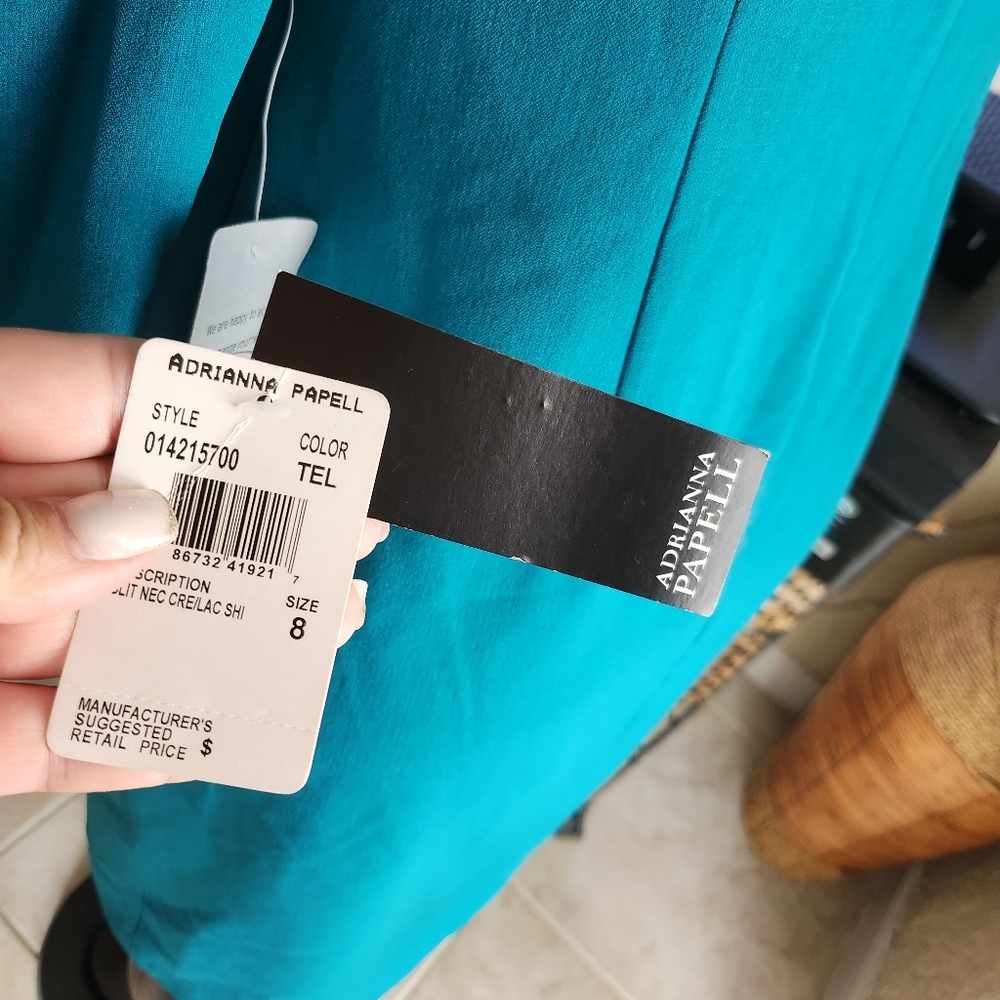 Adrianna Papell GREEN dress size 8 NEW - Picture 5 of 7